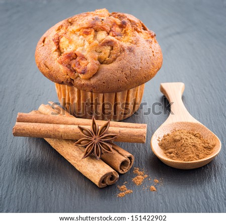 Delicious apple muffins with cinnamon - sweet food