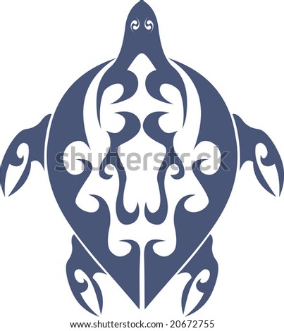 stock vector : Tribal turtle tattoo