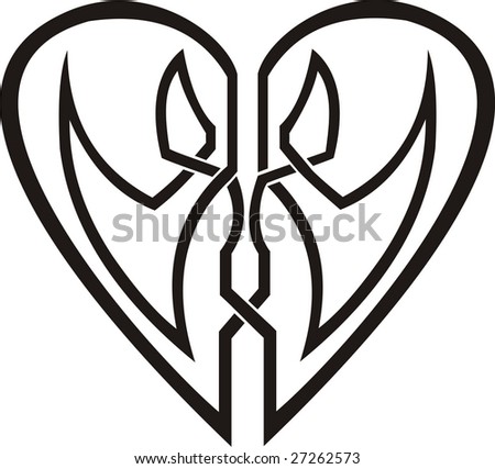 (Celtic Heart - Tribal Tattoo Stock Vector 27262573 : Shutterstock)