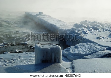 Winter storm landscape - Black Sea