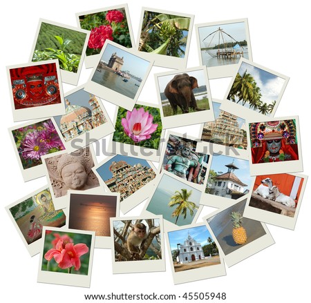 Stack of photo shots with Southern India landmarks