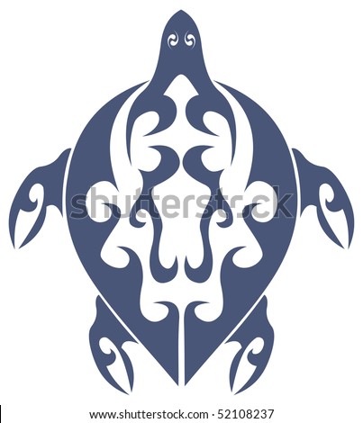 stock photo : Tribal turtle tattoo