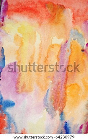 Watercolor hand painted art background for scrap-booking