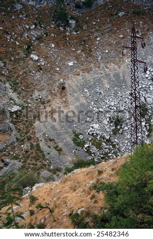 Industrial object in the mountains of Montenegro.