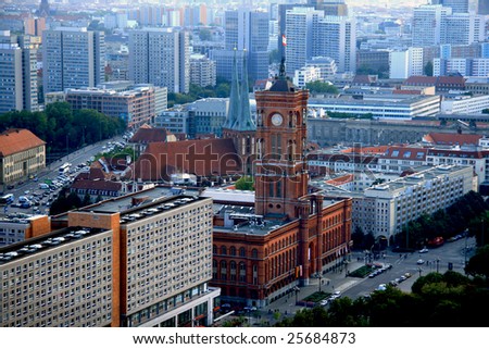 Berlin. Bird\'s eye view. Town hall (Rathaus)