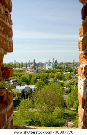 Smolensk. View of the Assumption Cathedral from the Kremlin walls