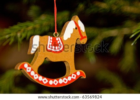 Christmas toy. Rocking horse