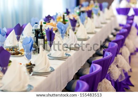 Wedding reception. Restaurant.