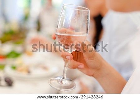 Man drinking vine. Party