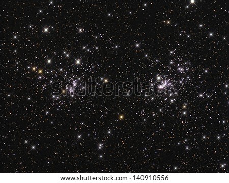 The Double Cluster in Perseus (NGC869 and NGC884) - A pair of open clusters in the constellation Perseus