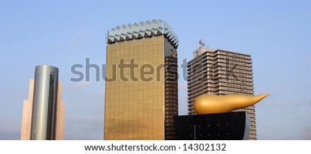 Asahi Beer World Headquarters in Tokyo, Japan on a clear day
