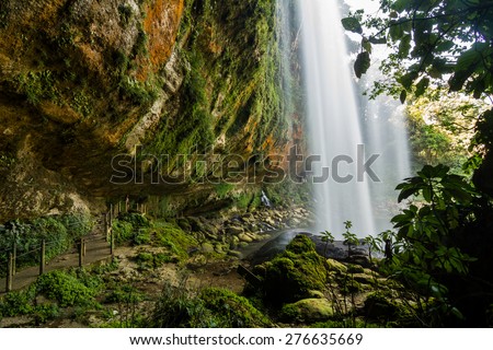 Misol Ha waterfall, Chiapas, Mexico. Popular place of interest in jungles
