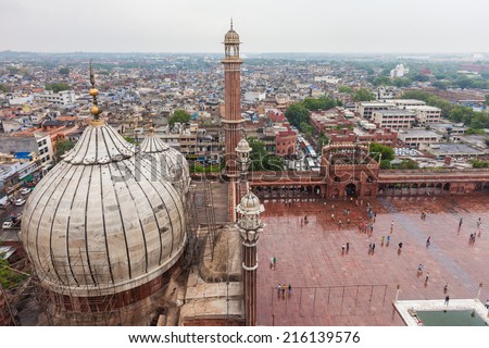 NEW DELHI, INDIA - AUGUST 03: View of the Jama Masjid mosque on August 03, 2010 in New Delhi, India