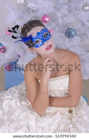 Woman in carnival mask