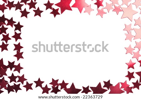 holiday red stars frame isolated