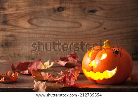 Halloween Jack O Lantern pumpkin spiders