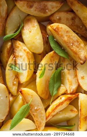baked potato wedges background