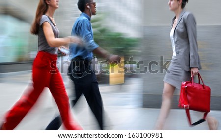shopping in the city in motion blur style