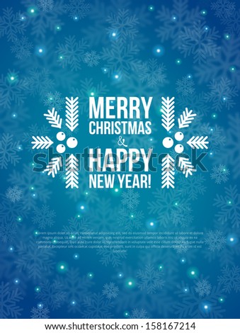 Merry Christmas and Happy New Year Card 2014 Vector illustration Blurred background Snow out of focus Merry Christmas and Happy New Year Card 2014 Vector illustration Blurred background Snow out of focus