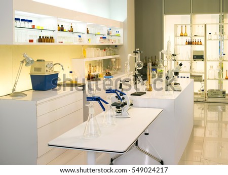 modern biological lab with empty background