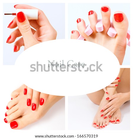 Pedicure Process - Red Manicure And Pedicure