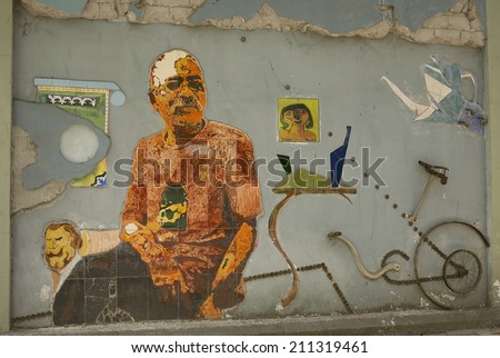 MUMBAI, INDIA  may 2: Sir J.J. School of Art in Mumbai, graffiti in India on may 2, 2014. Sir J.J. School of Art is one of the pioneering institutes of fine art education in India.