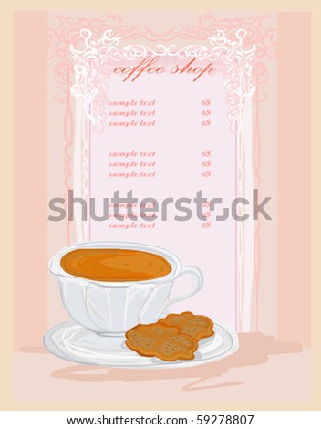  Coffee Shop Menu on Menu Coffee Shop And Restaurant Stock Vector 59278807   Shutterstock
