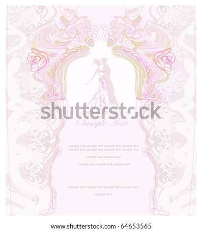 stock vector elegant wedding card