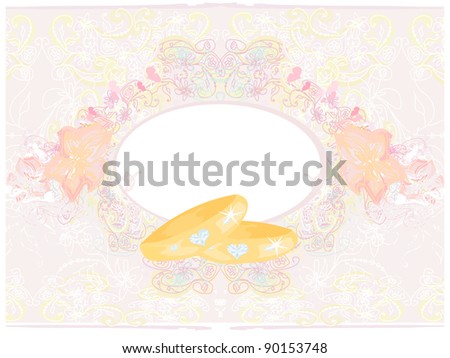 stock vector wedding Invitation card with rings