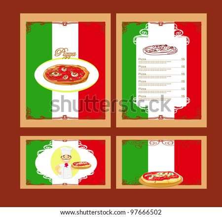 Pizza Menu Template Set Stock Vector Illustration 97666502 ...