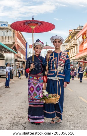 Lamphun,Thailand- June 25: Unidentified models in the celebrations, \