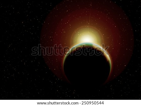 Eclipse of the sun,Solar eclipse, view of stars from space galaxy Elements of this image furnished by NASA.