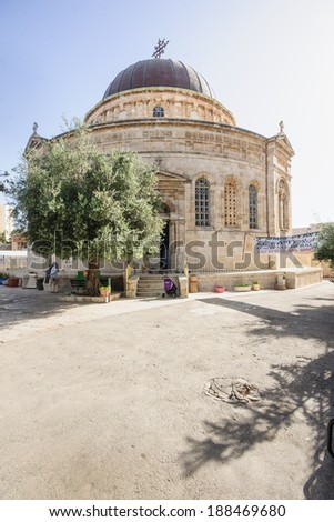 JERUSALEM, ISRAEL - APRIL 19, 2014: The Ethiopian Church on Ethiopia Street in Jerusalem, Israel. It belongs to the Ethiopian Orthodox Tewahedo Church