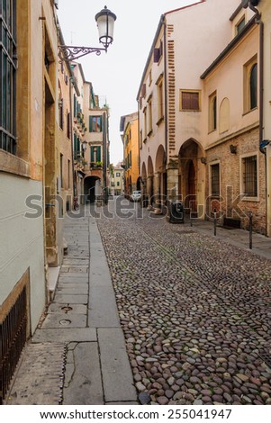 A street in the ghetto area, in the old center of Padua, Veneto, Italy