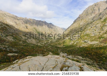 The Restonica Gorge (Gorges de la Restonica) in Corsica, France