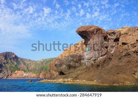 View of the Reserve Naturelle de Scandola, a nature reserve in Corsica, France