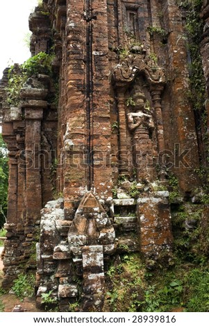 My Son detail - Vietnam The major site in Vietnam from the ancient Champa Kingdom. UNESCO World Heritage site