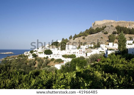 Rhodes Island - Above the modern town rises the acropolis of Lindos - Greece