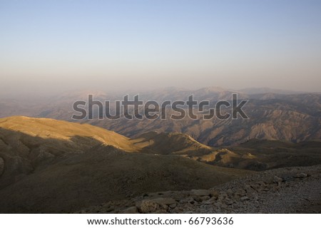 Anatolia - Panoramic view at dawn. View from Archaeological site of Nemrut Dagi - Turkey