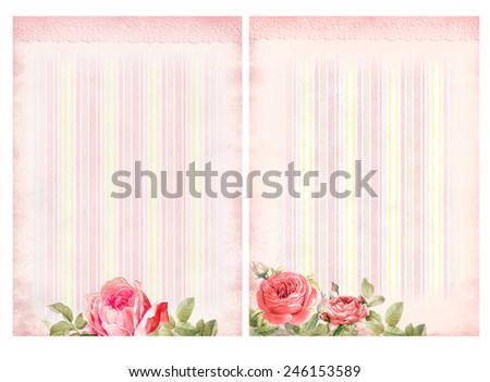 Shabby chic backgrounds with roses - Floral pastel vintage background