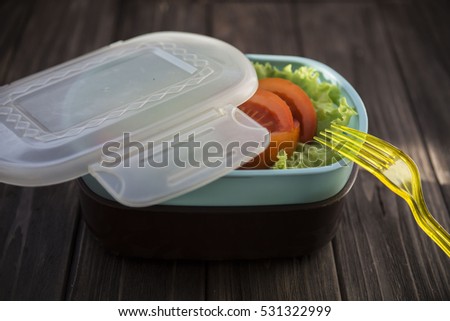 healthy food in a container to go