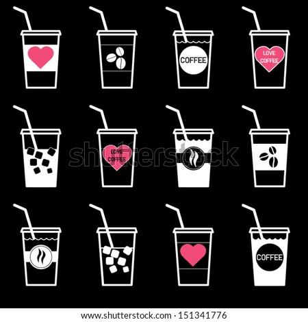 Ice coffee vector icon Ice coffee vector icon