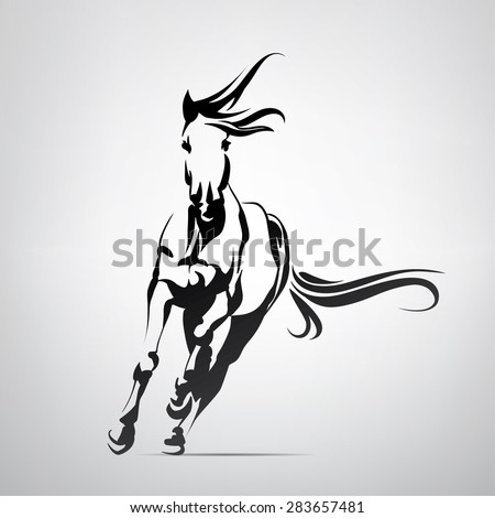 Vector silhouette of a running horse Vector silhouette of a running horse