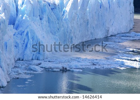 Ice breaking at the Perito Moreno glacier in Patagonia, Argentina