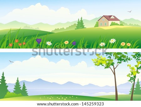 Vector illustration of beautiful landscapes