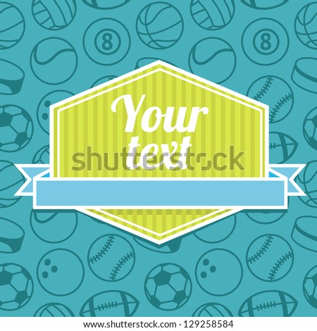 Vector pattern with sport balls - abstract background and copy space