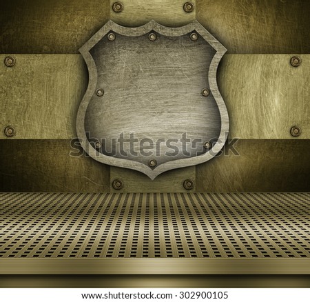 floor and room rivets plate metal brass texture background. ready for product display montage.