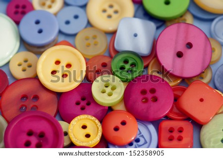 Assorted plastic colored buttons