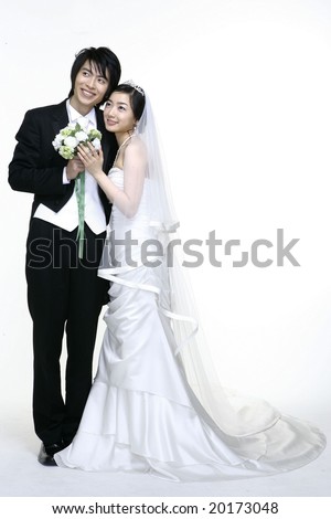stock photo Wedding Couple Closeup
