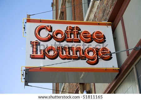 Vintage neon coffee shop sign